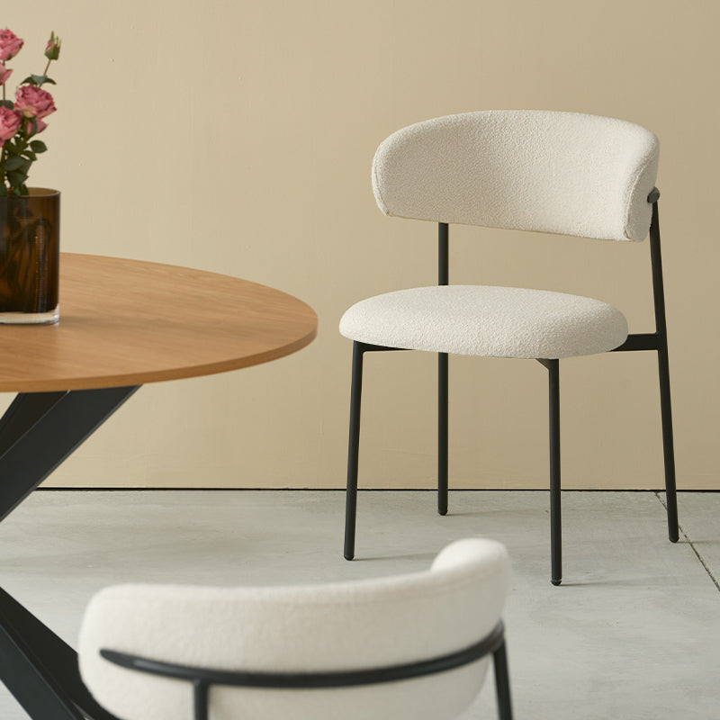 Zahra Dining Chairs [Set of 2] [Boucle Fabric][⌀ 1.9 cm]