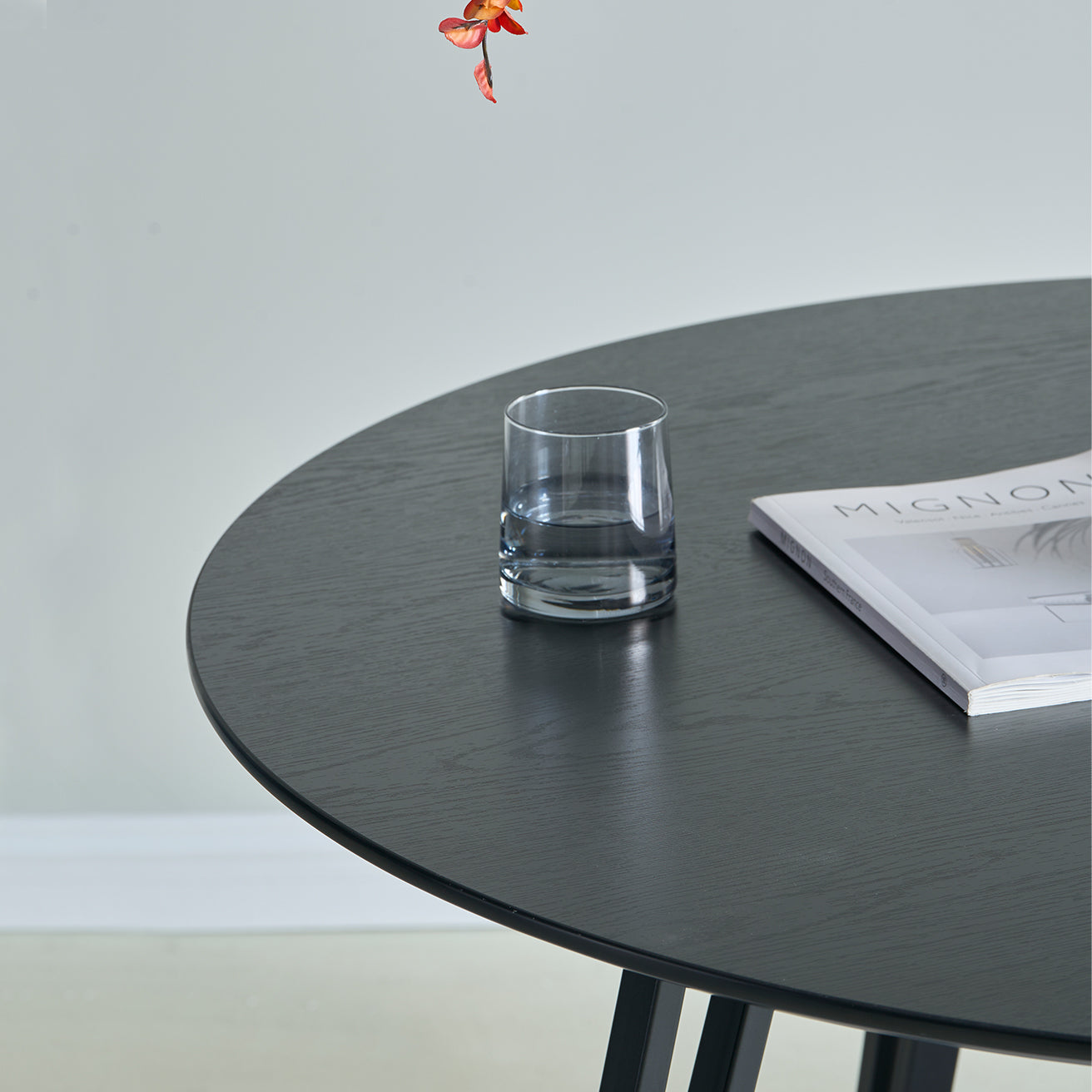 Fareeha Round Dining Table [Black Marble] [100 cm]