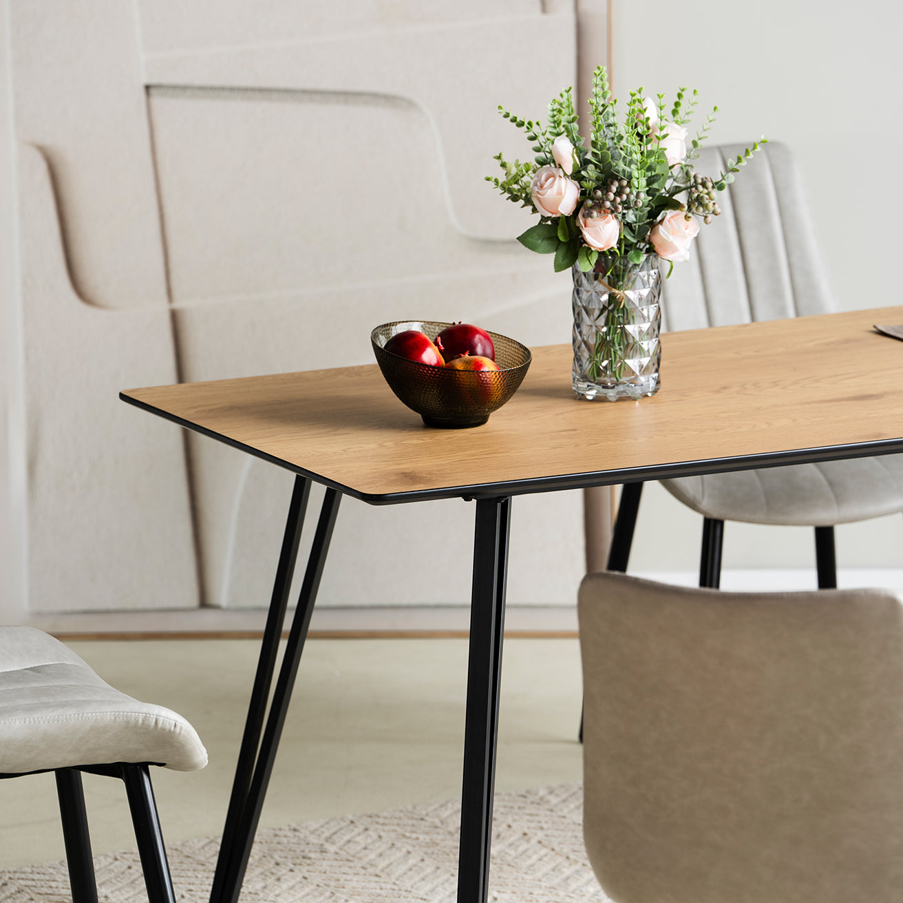 Fareeha Rectangular Dining Table [Wood Color] [160 cm]