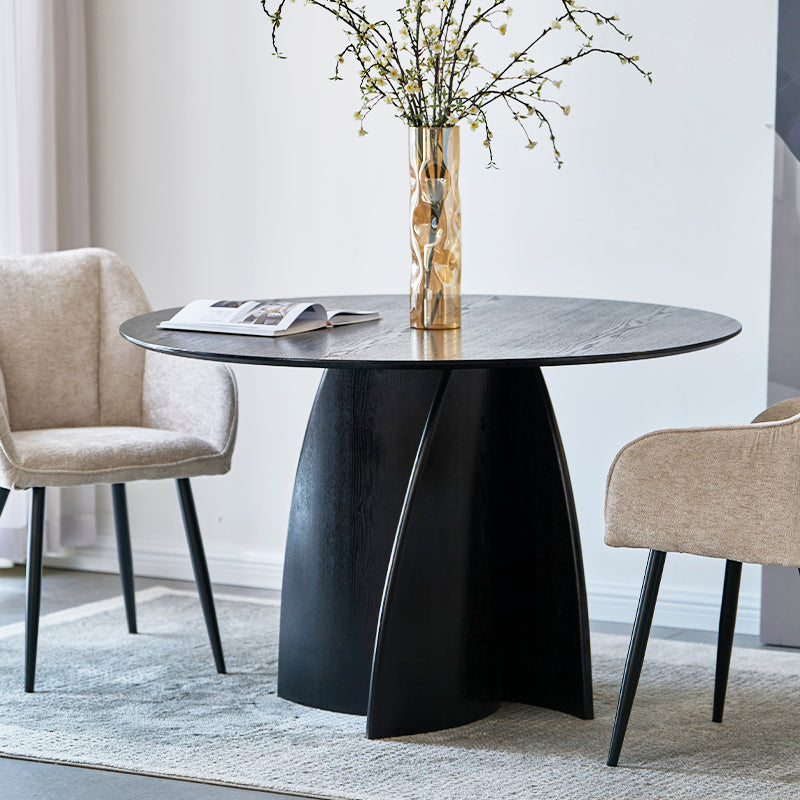 Gemma Round Dining Table [Black] [120 cm]