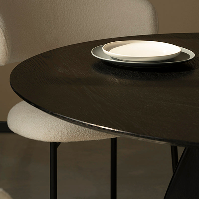 Gemma Round Dining Table & 4 Zahra Dining Chairs [Dining Set]