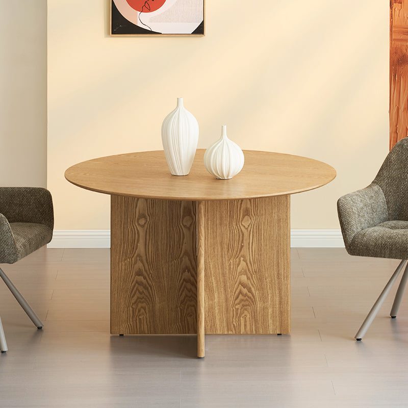 Eden Round Dining Table [Oak Color] [120 cm]