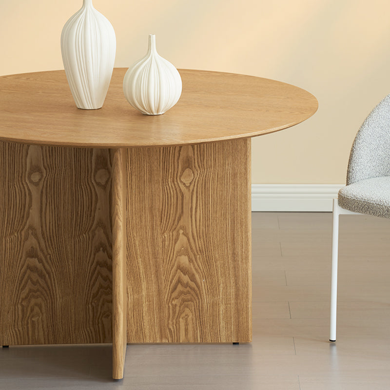 Eden Round Dining Table [Oak Color] [120 cm]