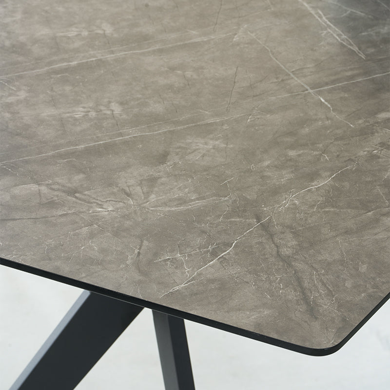 Laila Rectangular Dining Table [Dark Grey Marble] [160cm]