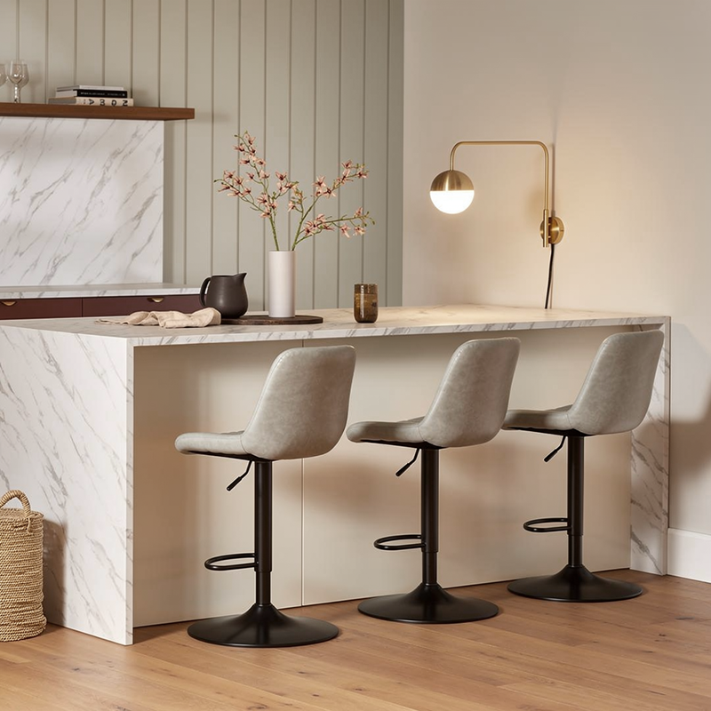 Jarvis AH Bar Stools [Set of 2] [Pu Leather] [62cm-82cm]