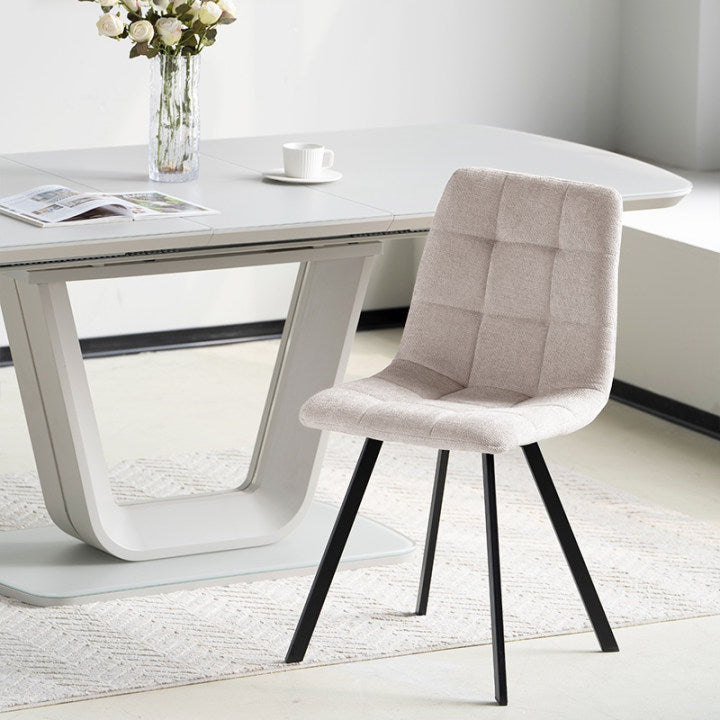 Aoife Sleek Dining Chairs [Set of 2] [Linen Texture Fabric]