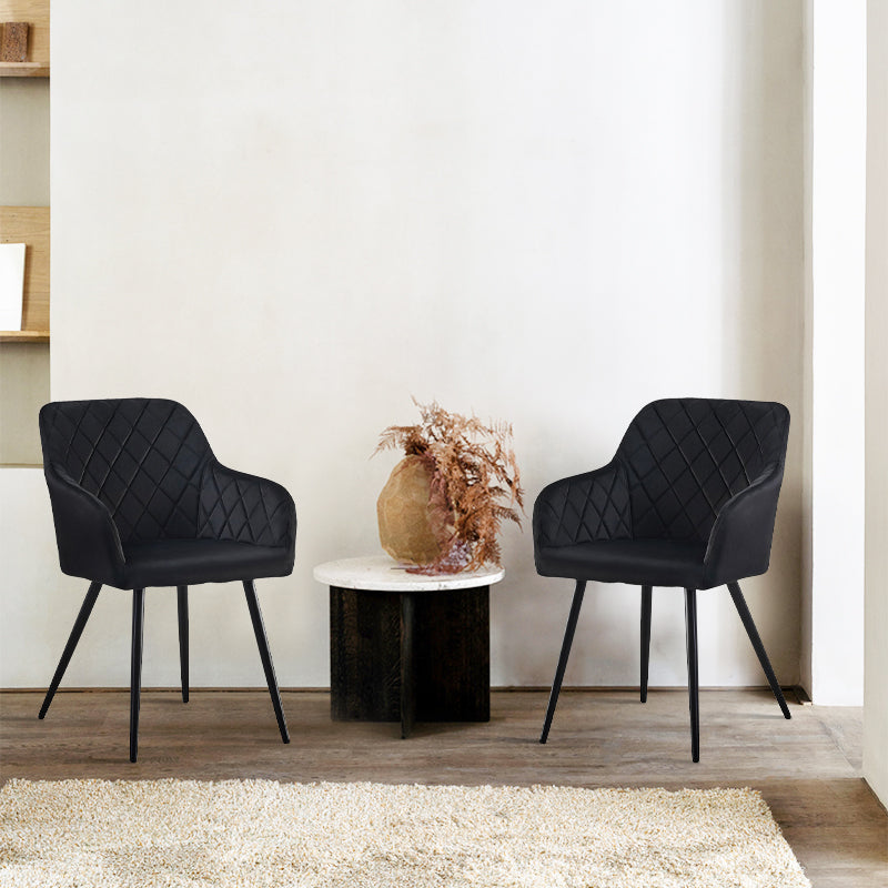 Black velvet chair on sale set of 2