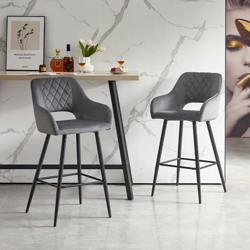 Grey velvet best sale bar chairs