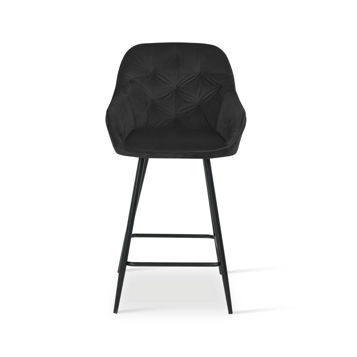 Set of 2 Ofcasa Keaton Black Velvet Bar stools